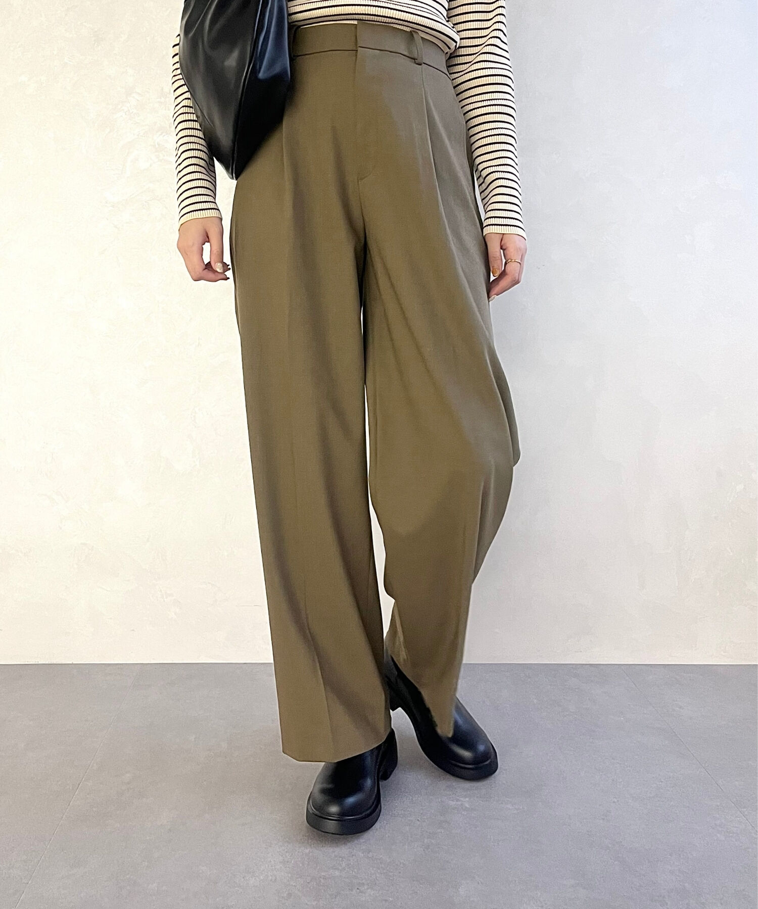 WA Oriental TRaffic「リブ ニット バックジップ ブーツ /42407 ショートブーツ 厚手クッション」|ショートブーツ|