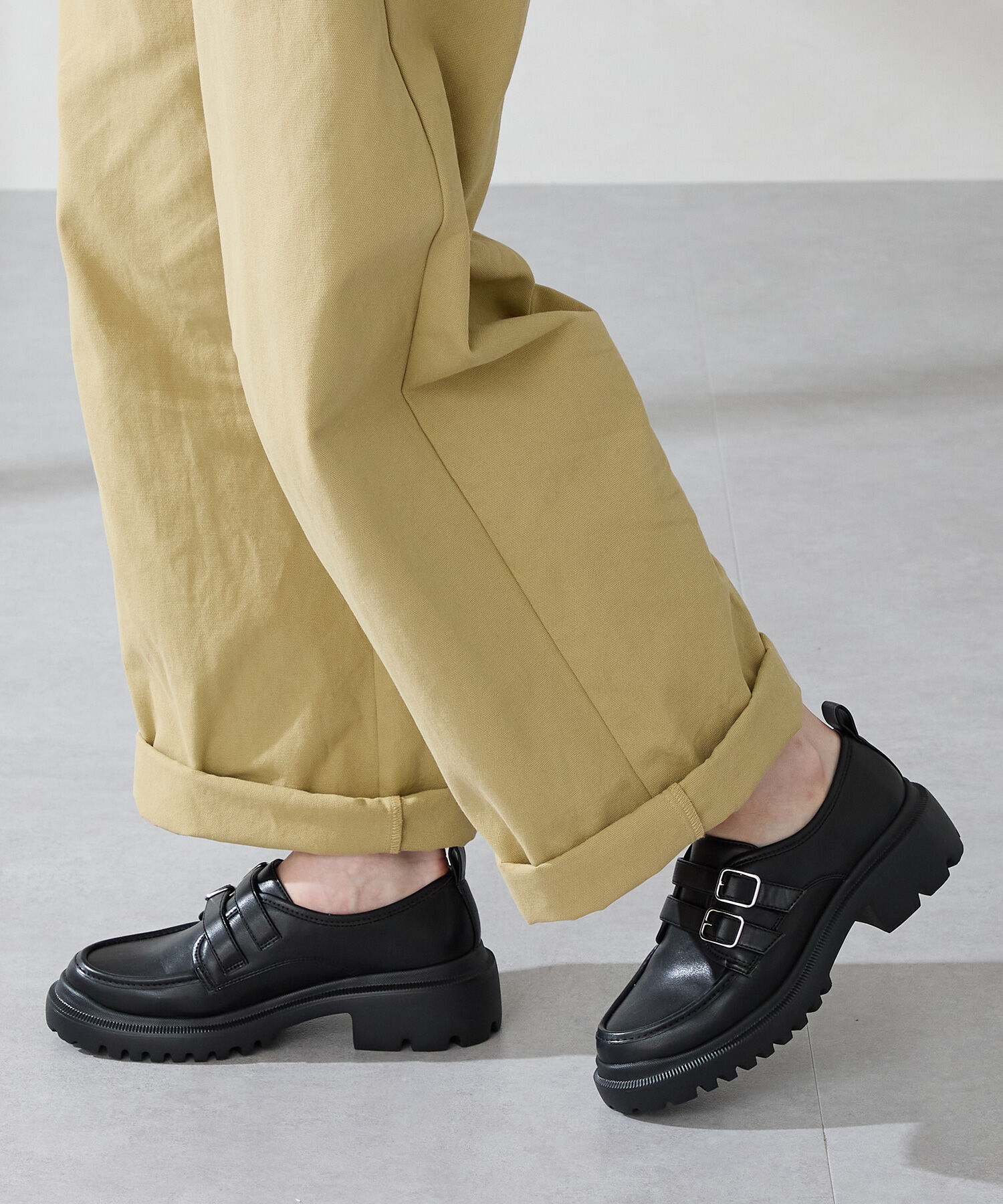 ORiental TRaffic「ダブルベルト厚底シューズ/51313」|スニーカー|BLACK