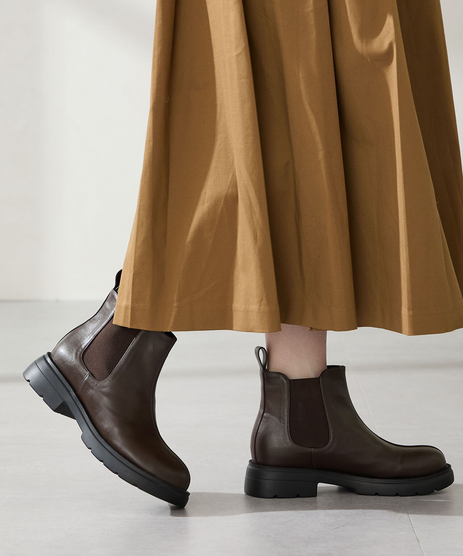 ORiental TRaffic「ラウンドトゥ サイドゴアブーツ /51414」|ショートブーツ|BROWN