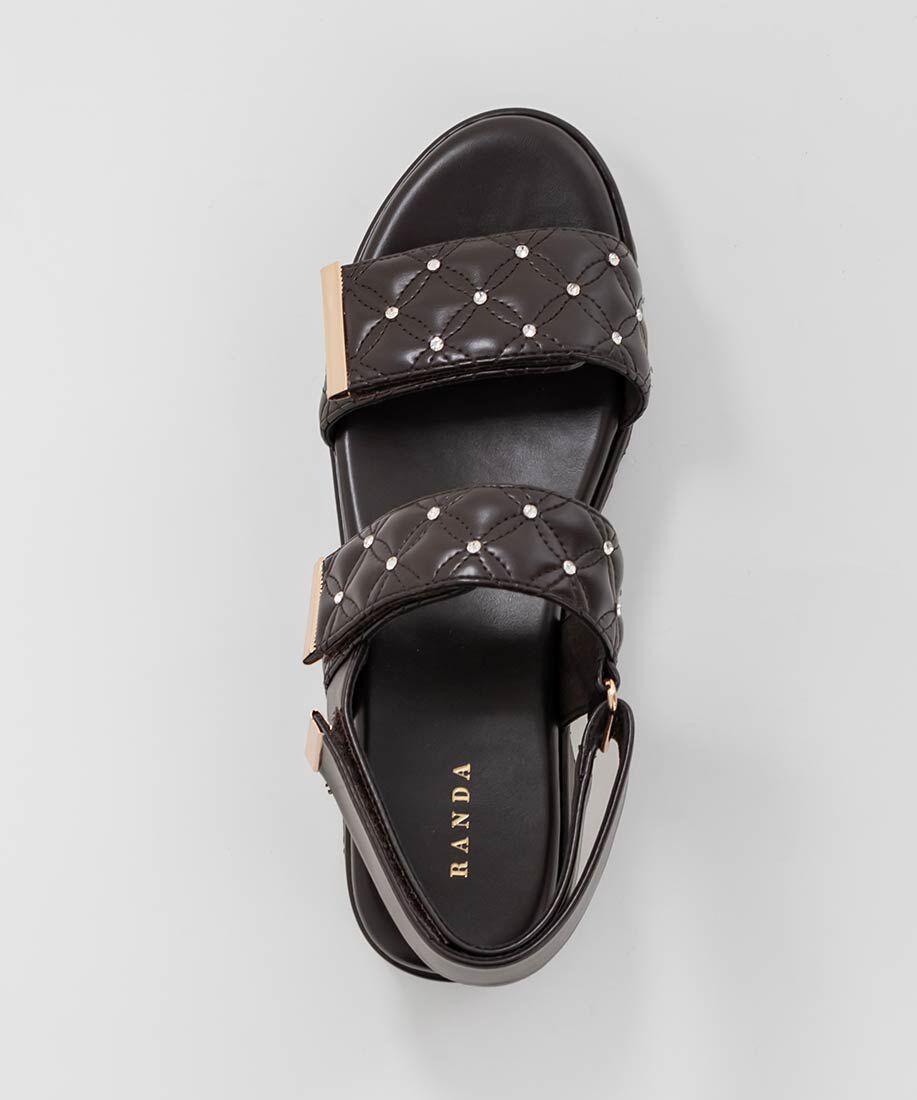  「ビジュー&times;キルティング スポーツサンダル」|サンダル|