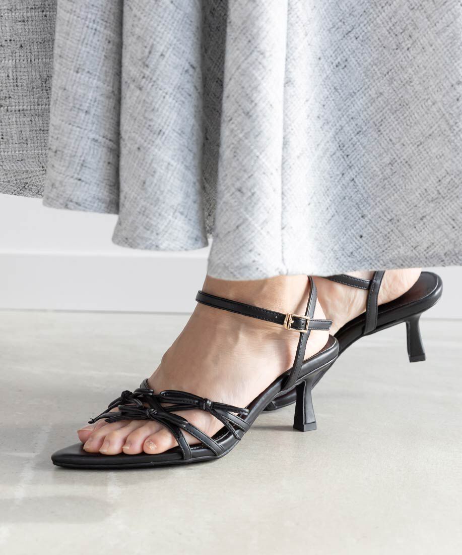  「ミニリボンナローストラップサンダル」|サンダル|