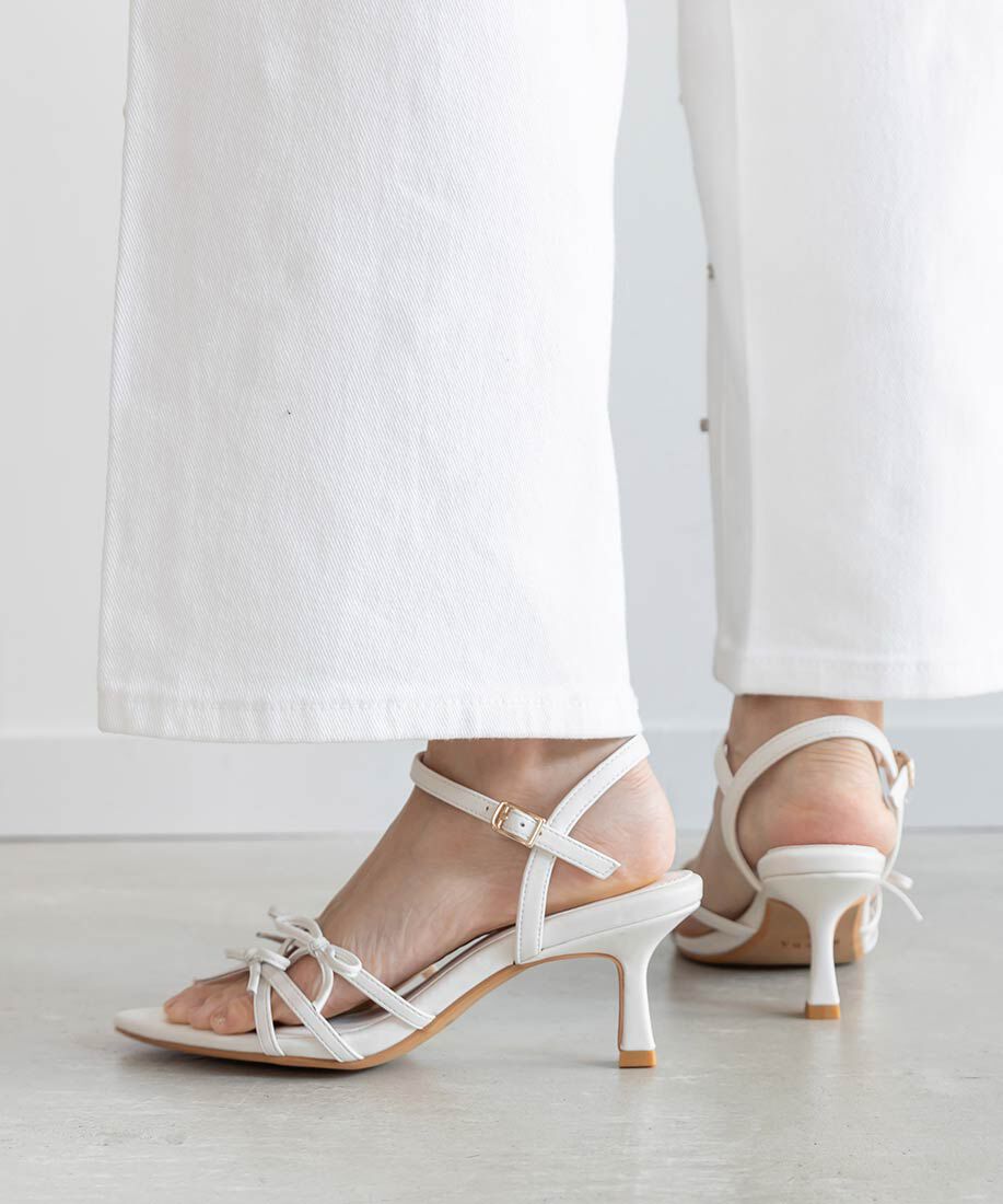  「ミニリボンナローストラップサンダル」|サンダル|
