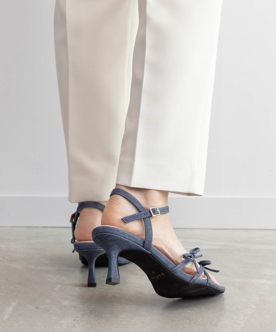  「ミニリボンナローストラップサンダル」|サンダル|