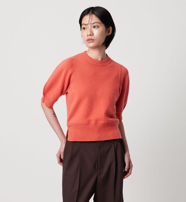 AEWEN MATOPH「＜AEWEN MATOPH＞ウールセーブルミックス5分袖ニット」|ニット・セーター|PINK