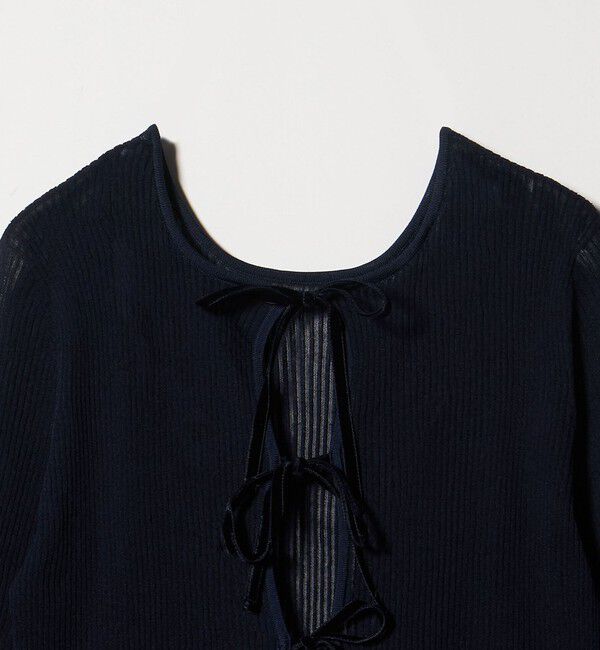 UNITED ARROWS「シアー リボン 2WAYカーディガン ウォッシャブル」|カーディガン|