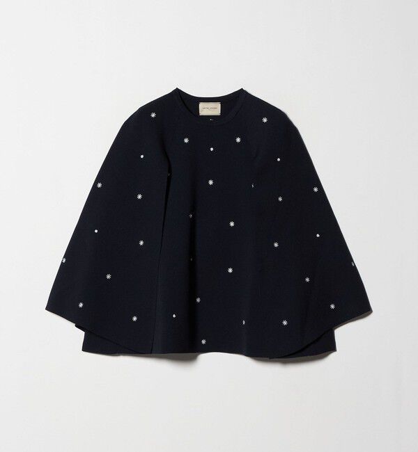 UNITED ARROWS「エンブロイダリー フラワー ケープニット ‐ウォッシャブル‐」|ニット・セーター|