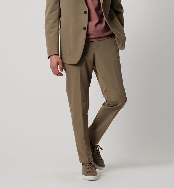 UNITED ARROWS「ドビー シングル ノープリーツ パンツ UA COZY ウォッシャブル 2WAYストレッチ はっ水 着用シワ」|スーツ|
