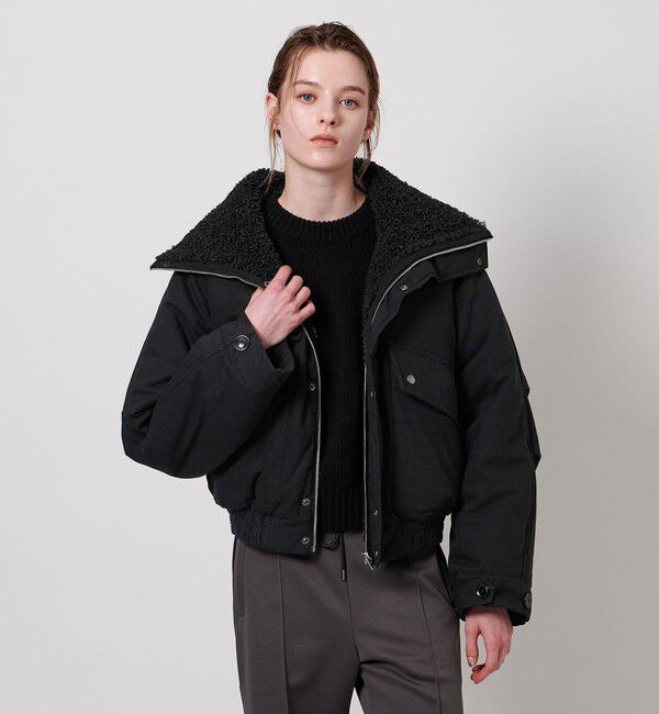 ASTRAET「＜ASTRAET＞ボア ジップブルゾン」|ブルゾン・スタジャン|BLACK