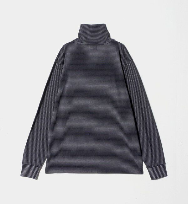 UNITED ARROWS「＜Yonetomi＞GARMENT DYED BORDER T-SHIRT/ボーダー タートルネック ロングTシャツ」|Tシャツ・カットソー|