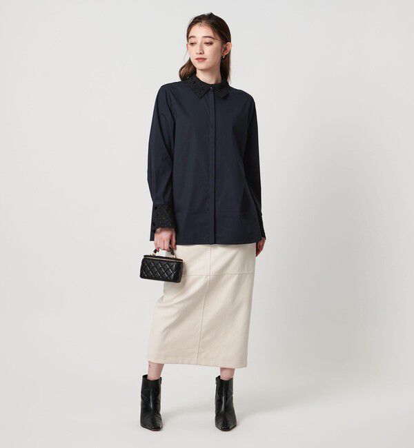 UNITED ARROWS「エンブロイダリー カラー シャツ ‐ウォッシャブル‐」|シャツ・ブラウス|