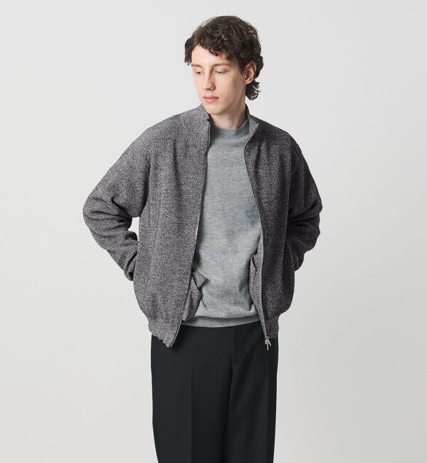 UNITED ARROWS「ジップアップ ドライバーズニット」|カーディガン|MD.GRAY