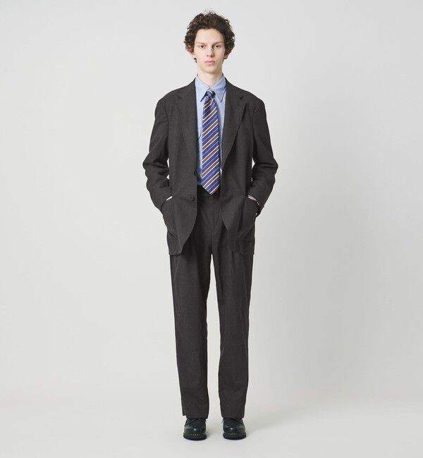 UNITED ARROWS「＜District＞ウォッシュド トロピカルウール 2プリーツ ワイドパンツ」|スラックス|