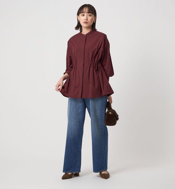 UNITED ARROWS green label relaxing「ウエスト ギャザー ハオリ ロングスリーブ シャツ」|シャツ・ブラウス|