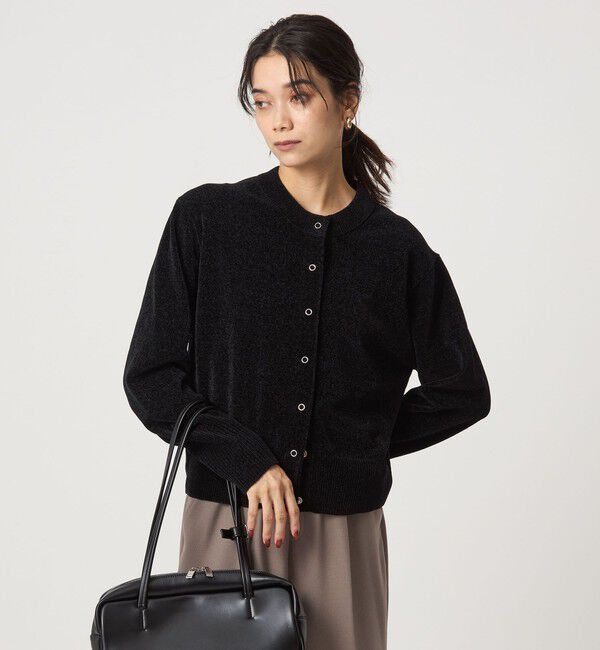 UNITED ARROWS green label relaxing「モールヤーン クルーネック カーディガン ウォッシャブル」|カーディガン|BLACK