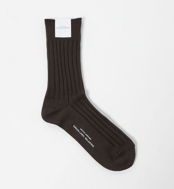 UNITED ARROWS green label relaxing「96N 3*3 リブ ソリッド ソックス」|ソックス|DK.BROWN