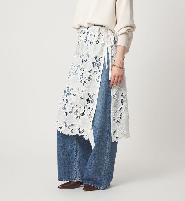 UNITED ARROWS green label relaxing「レース レイヤード スカート」|タイト|