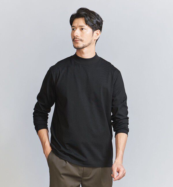 BEAUTY&YOUTH UNITED ARROWS「【WEB限定 WARDROBE SMART】クリア ガスコットン モックネック カットソー【抗菌・防臭】」|Tシャツ・カットソー|