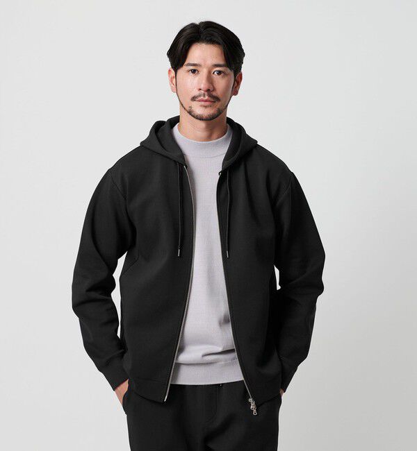 BEAUTY&YOUTH UNITED ARROWS「【WEB限定 WARDROBE SMART】ダブルニット ジップパーカー/セットアップ対応」|パーカー|