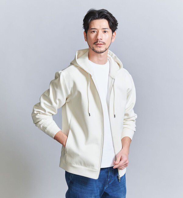 BEAUTY&YOUTH UNITED ARROWS「【WEB限定 WARDROBE SMART】ダブルニット ジップパーカー/セットアップ対応」|パーカー|