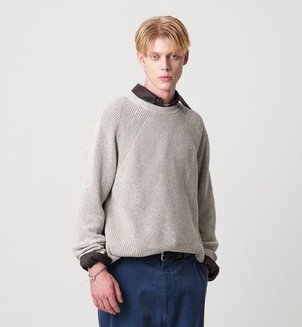 BEAUTY&YOUTH UNITED ARROWS「クリスプ アゼ スリーク クルーネック ニット」|ニット・セーター|