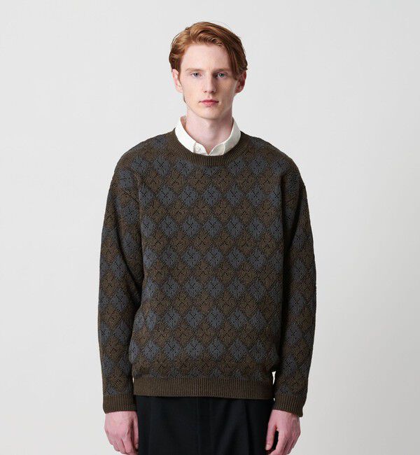 BEAUTY&YOUTH UNITED ARROWS「ロンバス パターン クルーネック ニット ウォッシャブル」|ニット・セーター|