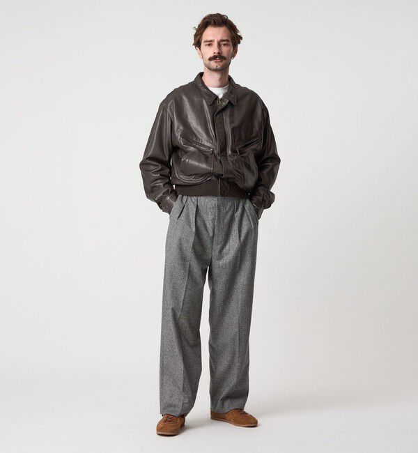 STEVEN ALAN「＜Steven Alan＞ ウール フラノ インツープリーツ ドレス トラウザーズ」|スラックス|