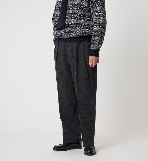 STEVEN ALAN「＜Steven Alan＞ クッキークロス インツープリーツ ドレス トラウザーズ」|スラックス|BLACK