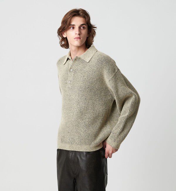 MONKEY TIME「ループヤーン プレーティング ポロシャツ」|ニット・セーター|