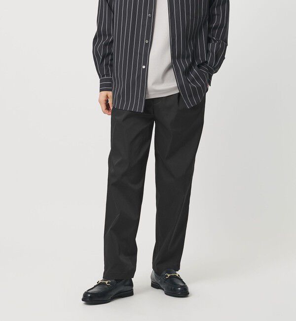 BEAUTY&YOUTH UNITED ARROWS「TASLAN 1P イージー テーパード パンツ NO.7 吸水速乾機能付き」|チノ|BLACK