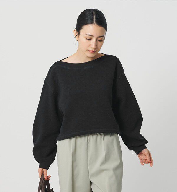 BEAUTY&YOUTH UNITED ARROWS「クロップド ボートネックプルオーバー」|Tシャツ・カットソー|NAVY