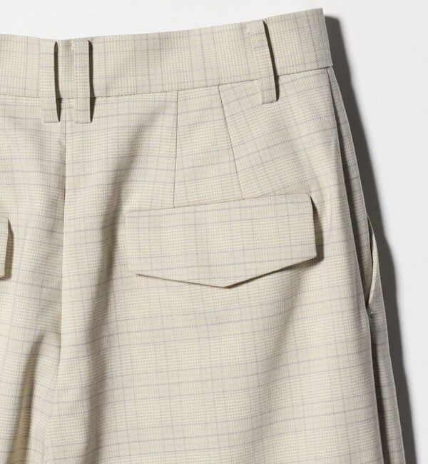 BEAUTY&YOUTH UNITED ARROWS「ポリエステルブレンド チェック ワイドヘムパンツ」|スラックス|