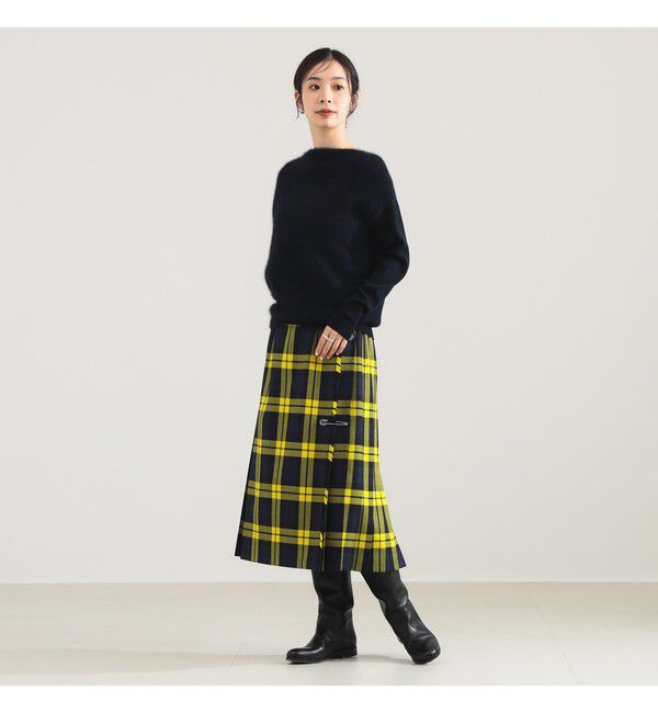 Demi-Luxe BEAMS 「O&rsquo;NEIL OF DUBLIN / ウール ナローベルト キルトスカート」|スカート|