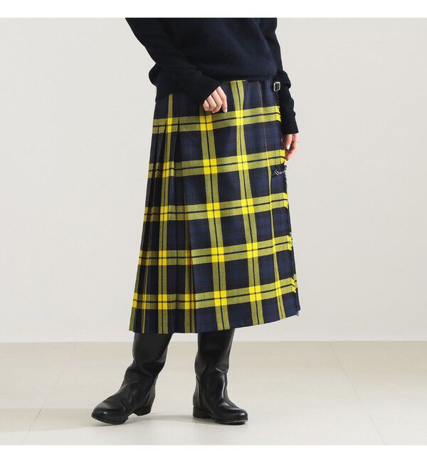 Demi-Luxe BEAMS 「O&rsquo;NEIL OF DUBLIN / ウール ナローベルト キルトスカート」|スカート|