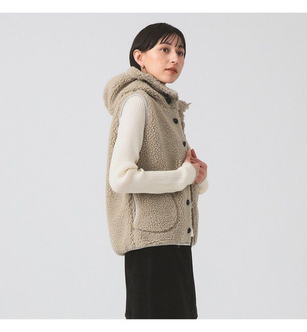 Ray BEAMS 「Gymphlex / フーデッド ボア ベスト」|ベスト・ジレ|