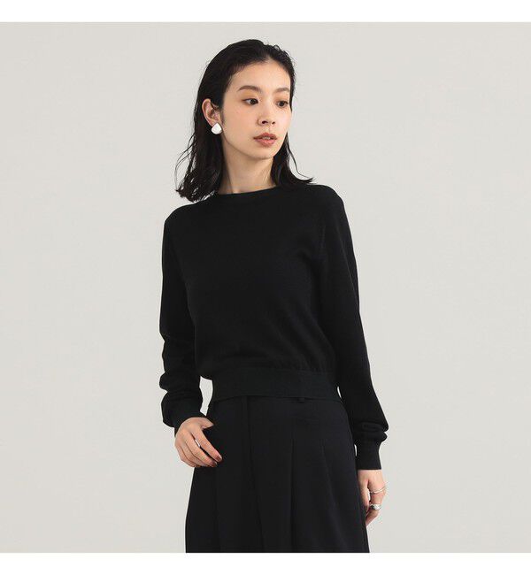 Demi-Luxe BEAMS 「TAN / テンセルウール ロングスリーブ Tシャツ」|ニット・セーター|BLACK