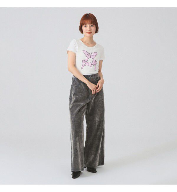 Ray BEAMS 「フロッキー デニム ワイド パンツ」|デニム|