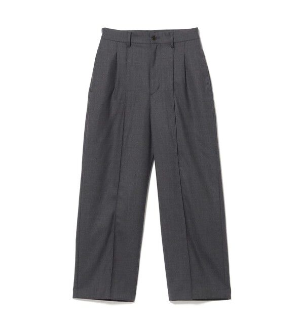 BEAMSBOY「ポリエステル ウール ツープリーツ ワイドパンツ」|チノ|