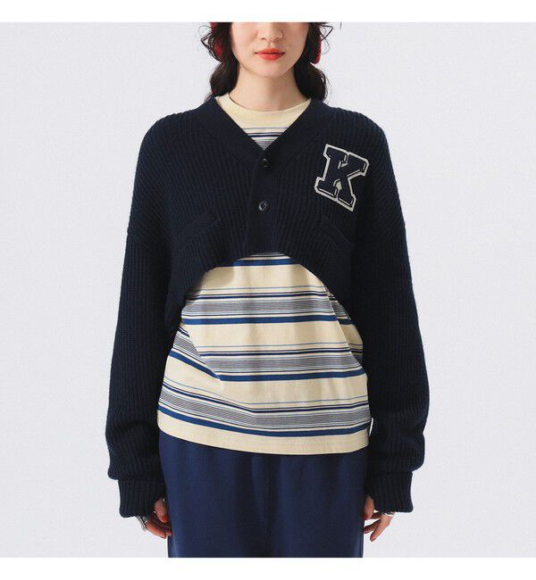 BEAMSBOY「ショート レタード カーディガン」|ニット・セーター|