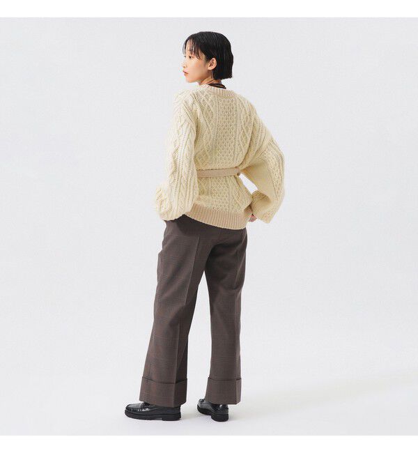 BEAMSBOY「チェック ロング ダブルヘム スラックス」|スラックス|