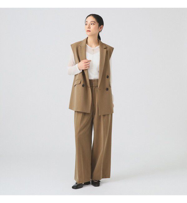 Ray BEAMS 「ヘリンボーン ハイウエスト ワイド パンツ」|チノ|