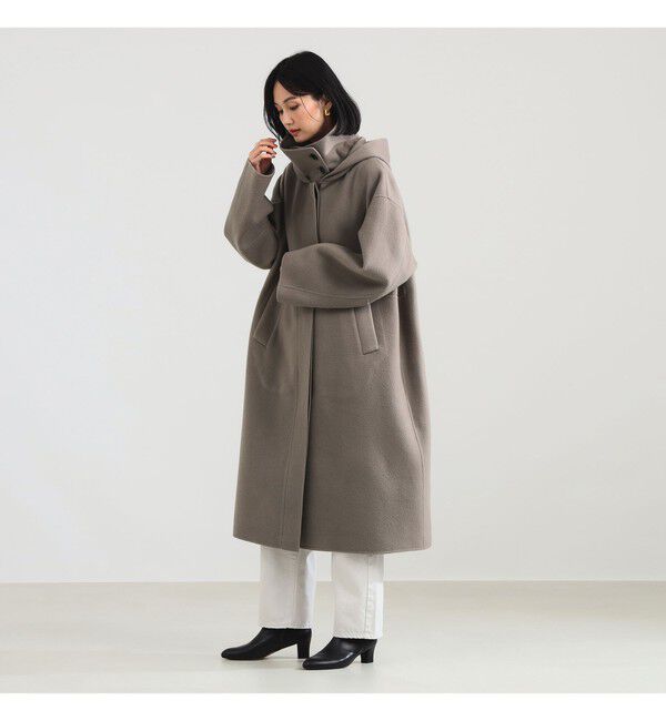 Demi-Luxe BEAMS 「リバー フーディーコート」|ダッフルコート|GREIGE