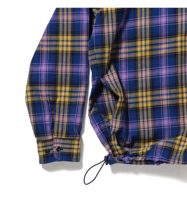 BEAMS「ワイドフィット リフレクター チェック フードシャツ」|シャツ・ブラウス|