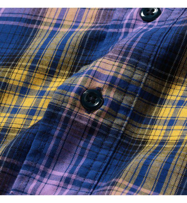 BEAMS「ワイドフィット リフレクター チェック フードシャツ」|シャツ・ブラウス|