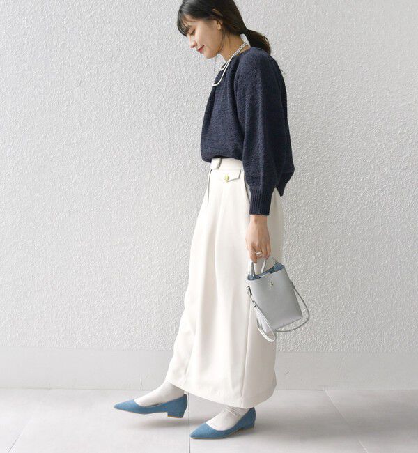 SHIPS any「SHIPS any:〈洗濯機可能〉ダブルクロス Iライン タック スカート［NAVY BLUE］」|スカート|