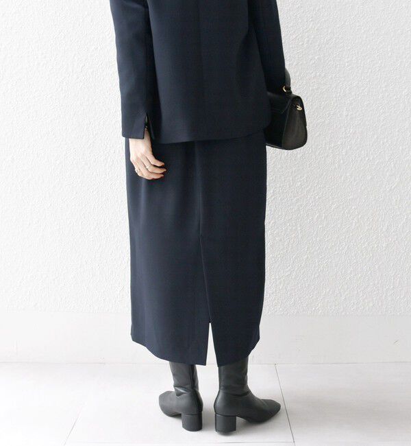 SHIPS any「SHIPS any:〈洗濯機可能〉ダブルクロス Iライン タック スカート［NAVY BLUE］」|スカート|