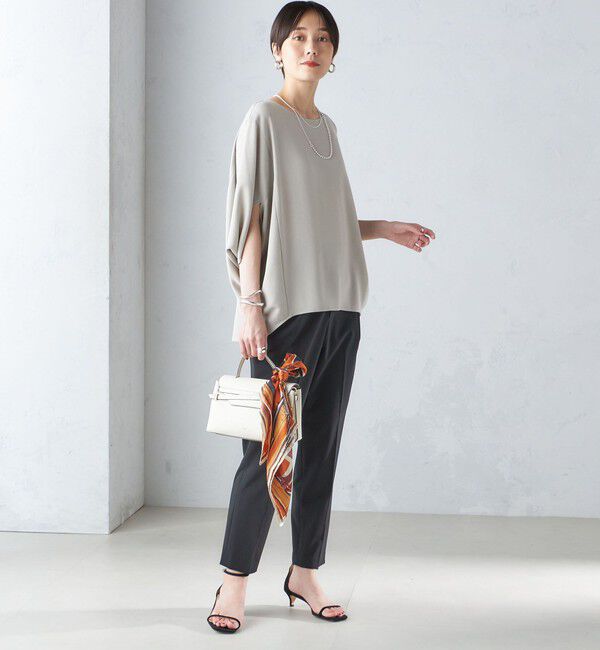 SHIPS for women「〈接触冷感 / 手洗い可能〉アセテート混 バック サテン ドルマン ブラウス」|シャツ・ブラウス|