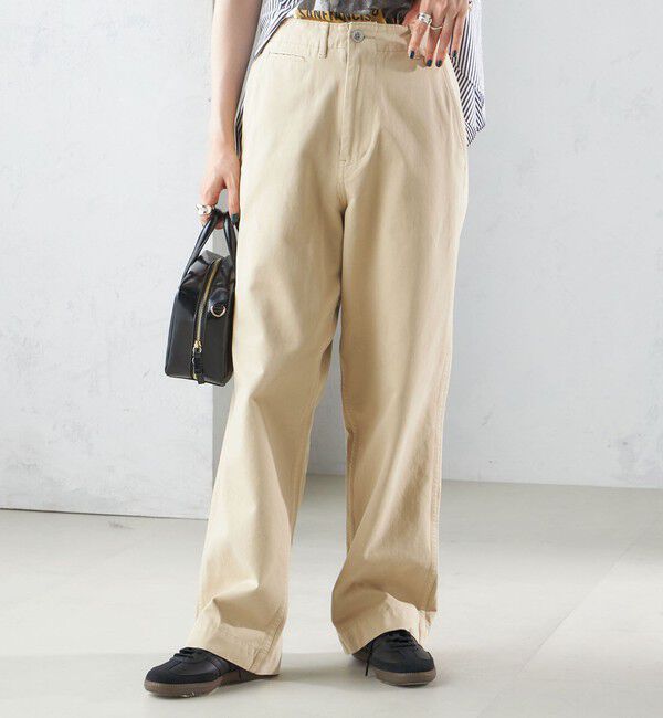 SHIPS for women「【SHIPS別注】Odub:〈洗濯機可能〉ワイド チノ パンツ」|チノ|