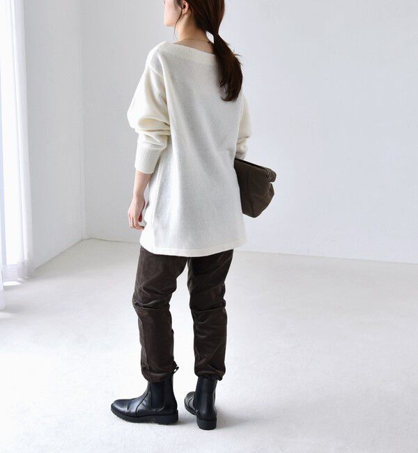 quaranciel「quaranciel:〈手洗い可能〉AQUA カシミヤ ブレンド オフショルダー ニット」|ニット・セーター|
