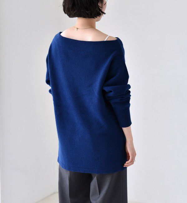 quaranciel「quaranciel:〈手洗い可能〉AQUA カシミヤ ブレンド オフショルダー ニット」|ニット・セーター|