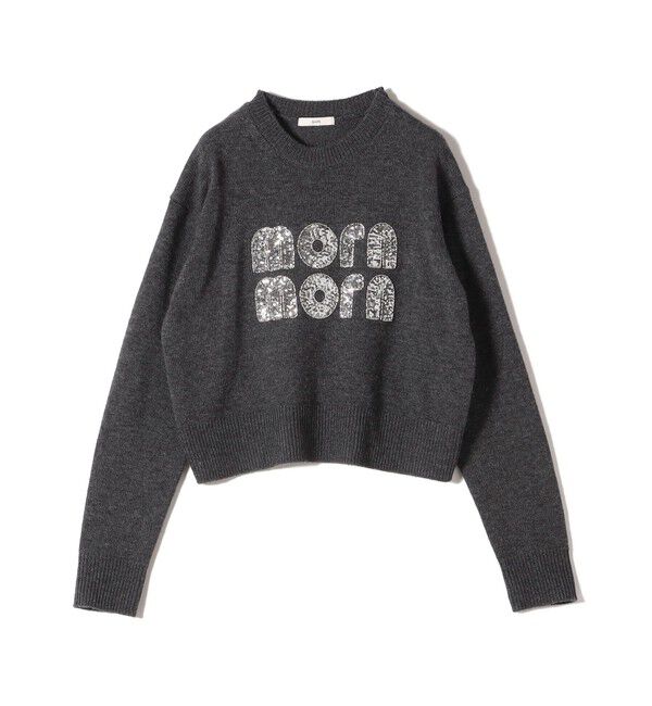 SHIPS for women「【WEB限定】〈手洗い可能〉スパンコール ロゴ ニット」|ニット・セーター|